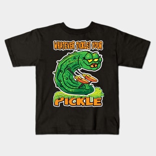 Whatever Tickles your Pickle Female Pickle Kids T-Shirt